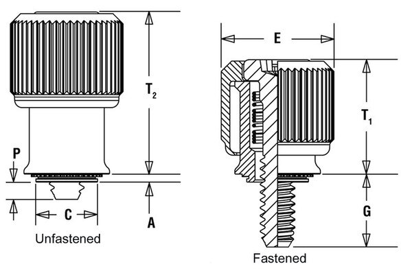 P5 And P6 Fasteners Pattern PF11PMF-M5-2B Panel Fastener