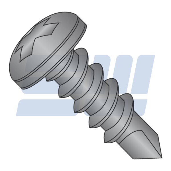 1024 X 3/4" Phillips Pan TypeF Thread Cutting Screws Steel Zinc, Black